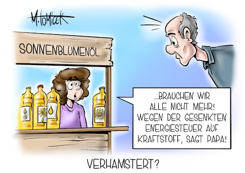 Cartoon: Verhamstert (medium) by Mirco Tomicek tagged ampelkoalition,koalition,ampel,absenkung,senkung,energiesteuer,steuer,kraftstoff,kraftstoffe,diesel,benzin,öl,hamstern,hamstereinkäufe,ölpreis,sonnenblumenöl,koalitionsausschuss,entlastungspaket,paket,cartoon,karikatur,pressekarikatur,mirco,tomicek,ampelkoalition,koalition,ampel,absenkung,senkung,energiesteuer,steuer,kraftstoff,kraftstoffe,diesel,benzin,öl,hamstern,hamstereinkäufe,ölpreis,sonnenblumenöl,koalitionsausschuss,entlastungspaket,paket,cartoon,karikatur,pressekarikatur,mirco,tomicek