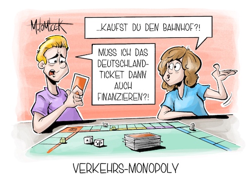 Cartoon: Verkehrs-Monopoly (medium) by Mirco Tomicek tagged verkehrsministerkonferenz,verkehrsminister,konferenz,köln,deutschlandticket,deutschland,ticket,finanzierung,finanzen,wissing,zukunft,bahn,zug,bus,schienenverkehr,kosten,verkehr,monopoly,karikatur,pressekarikatur,cartoon,mirco,tomicek,verkehrsministerkonferenz,verkehrsminister,konferenz,köln,deutschlandticket,deutschland,ticket,finanzierung,finanzen,wissing,zukunft,bahn,zug,bus,schienenverkehr,kosten,verkehr,monopoly,karikatur,pressekarikatur,cartoon,mirco,tomicek