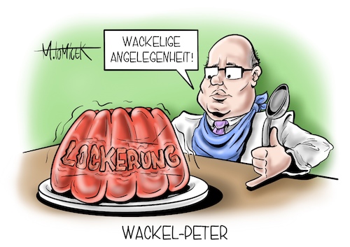 Cartoon: Wackel-Peter (medium) by Mirco Tomicek tagged peter,altmaier,bundeswirtschaftsminister,minister,wirtschaft,lockdown,märz,lockern,lockerung,lockerungen,shutdown,öffnung,öffnen,geöffnet,laden,einzelhandel,gastronomie,restaurants,handel,läden,corona,covid19,virus,pandemie,gipfel,konferenz,bund,länder,videokonferenz,coronakonferenz,cartoon,karikatur,pressekarikatur,mirco,tomicek,peter,altmaier,bundeswirtschaftsminister,minister,wirtschaft,lockdown,märz,lockern,lockerung,lockerungen,shutdown,öffnung,öffnen,geöffnet,laden,einzelhandel,gastronomie,restaurants,handel,läden,corona,covid19,virus,pandemie,gipfel,konferenz,bund,länder,videokonferenz,coronakonferenz,cartoon,karikatur,pressekarikatur,mirco,tomicek