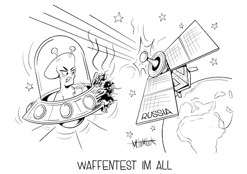 Cartoon: Waffentest im All (medium) by Mirco Tomicek tagged waffentest,all,usa,großbritannien,russland,russia,weltall,weltraum,satelitt,satelitten,abwehr,anti,schutz,raum,space,aliens,astronaut,astro,ufo,karikatur,cartoon,mirco,tomicek,waffentest,all,usa,großbritannien,russland,russia,weltall,weltraum,satelitt,satelitten,abwehr,anti,schutz,raum,space,aliens,astronaut,astro,ufo,karikatur,cartoon,mirco,tomicek