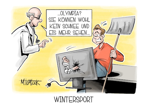 Cartoon: Wintersport (medium) by Mirco Tomicek tagged schnee,eis,glatteis,kälte,winter,olympischen,winterspiele,wintersport,olympia,italien,mailand,goldmedaillen,sportler,karikatur,pressekarikatur,cartoon,mirco,tomicek,schnee,eis,glatteis,kälte,winter,olympischen,winterspiele,wintersport,olympia,italien,mailand,goldmedaillen,sportler,karikatur,pressekarikatur,cartoon,mirco,tomicek