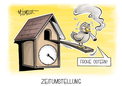 Cartoon: Zeitumstellung (medium) by Mirco Tomicek tagged zeit,zeitumstellung,umstellung,winterzeit,sommerzeit,winter,sommer,ostern,osterzeit,osterfest,cannabis,cannabislegalisierung,legalisierung,legal,legalisieren,gesetz,marihuana,hanf,kiffen,karikatur,pressekarikatur,cartoon,mirco,tomicek,zeit,zeitumstellung,umstellung,winterzeit,sommerzeit,winter,sommer,ostern,osterzeit,osterfest,cannabis,cannabislegalisierung,legalisierung,legal,legalisieren,gesetz,marihuana,hanf,kiffen,karikatur,pressekarikatur,cartoon,mirco,tomicek