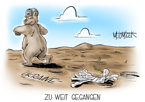 Cartoon: Zu weit gegangen (medium) by Mirco Tomicek tagged russland,russische,armee,wladimir,putin,militär,ukraine,konflikt,krise,krieg,angriff,bomben,bombardement,truppen,sanktionen,sanktion,eu,angegriffen,kriegszustand,grenze,grenzen,cartoon,karikatur,pressekarikatur,mirco,tomicek,russland,russische,armee,wladimir,putin,militär,ukraine,konflikt,krise,krieg,angriff,bomben,bombardement,truppen,sanktionen,sanktion,eu,angegriffen,kriegszustand,grenze,grenzen,cartoon,karikatur,pressekarikatur,mirco,tomicek