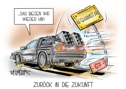 Cartoon: Zurück in die Zukunft (medium) by Mirco Tomicek tagged g7,chefs,beratung,beraten,krise,afghanistan,taliban,kabul,evakuierung,rettung,retten,ausfliegen,fliegen,flugzeug,flüchtlinge,flüchtlingspolitik,sondergipfel,gipfel,staatschefs,regierungschefs,bundeswehr,militär,zurück,in,die,zukunft,back,to,the,future,delorean,de,lorean,cartoon,karikatur,pressekarikatur,mirco,tomicek,g7,chefs,beratung,beraten,krise,afghanistan,taliban,kabul,evakuierung,rettung,retten,ausfliegen,fliegen,flugzeug,flüchtlinge,flüchtlingspolitik,sondergipfel,gipfel,staatschefs,regierungschefs,bundeswehr,militär,zurück,in,die,zukunft,back,to,the,future,delorean,de,lorean,cartoon,karikatur,pressekarikatur,mirco,tomicek