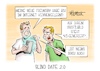 Cartoon: Blind Date 2.0 (small) by Mirco Tomicek tagged eu,regel,europa,ki,kennzeichnung,pflicht,gekennzeichnet,künstliche,intelligenz,social,media,flyer,deep,fakes,ai,computer,date,dating,karikatur,cartoon,pressekarikatur,mirco,tomicek