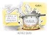 Cartoon: Heißer Rauch (small) by Mirco Tomicek tagged klingbeil,koalition,haushalt,sommerpause,kabinett,regierung,bundesregierung,haushalte,finanzen,finanzierung,papst,wahl,konklave,vatikan,kirche,karikatur,pressekarikatur,cartoon,mirco,tomicek
