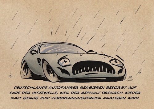 Cartoon: Autopanik (medium) by Guido Kuehn tagged ankleben,straße,auto,mobilität,hitzewelle,letzte,generation,klimakatastrophe,ankleben,straße,auto,mobilität,hitzewelle,letzte,generation,klimakatastrophe