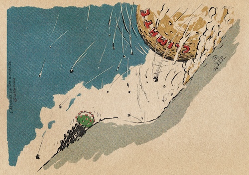 Cartoon: Corona vs Climate (medium) by Guido Kuehn tagged klima,climate,covid19,corona,menschheit,klima,climate,covid19,corona,menschheit