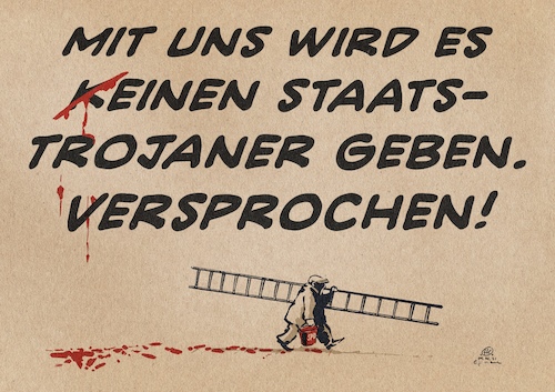 Cartoon: Danke liebe SPD (medium) by Guido Kuehn tagged spd,staatstrojaner,überwachung,spd,staatstrojaner,überwachung