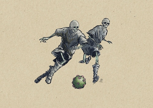 Cartoon: Geisterspiele (medium) by Guido Kuehn tagged corona,covid,fußball,geisterspiele,corona,covid,fußball,geisterspiele