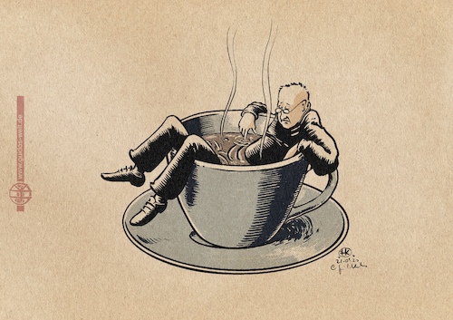 Cartoon: Kaffee (medium) by Guido Kuehn tagged kaffee,aufstehen,morgen,müde,kaffee,aufstehen,morgen,müde