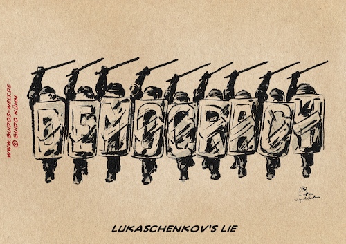 Cartoon: Lukashenkovs Lie (medium) by Guido Kuehn tagged lukashenkov,lukaschenko,elections,lukashenkov,lukaschenko,elections