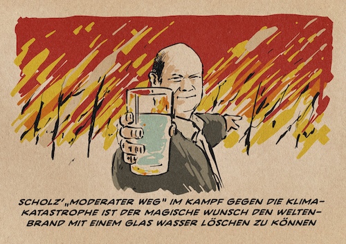 Cartoon: Moderater Weg (medium) by Guido Kuehn tagged klima,scholz,spd,wahl,btw2021,klima,scholz,spd,wahl,btw2021