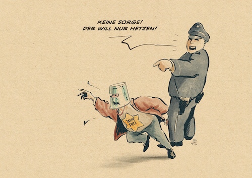 Cartoon: Polizei erklärt (medium) by Guido Kuehn tagged polizei,querdenker,impfen,corona,covid,polizei,querdenker,impfen,corona,covid