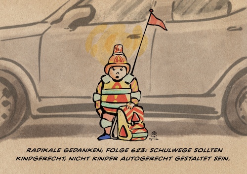 Cartoon: Radikale Gedanken (medium) by Guido Kuehn tagged mobilität,pkw,autos,schule,schulweg,kindgerecht,autogerecht,mobilität,pkw,autos,schule,schulweg,kindgerecht,autogerecht