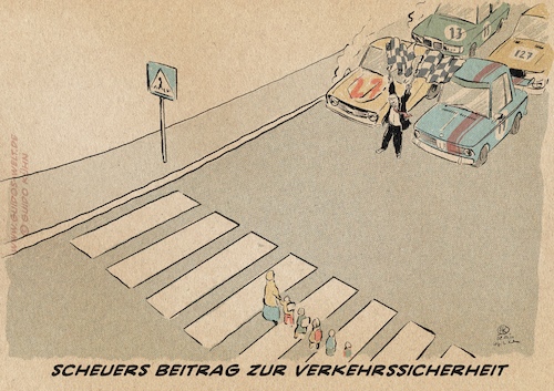 Cartoon: Scheuers Beitrag (medium) by Guido Kuehn tagged scheuer,raser,verkehr,stvo,novelle,scheuer,raser,verkehr,stvo,novelle