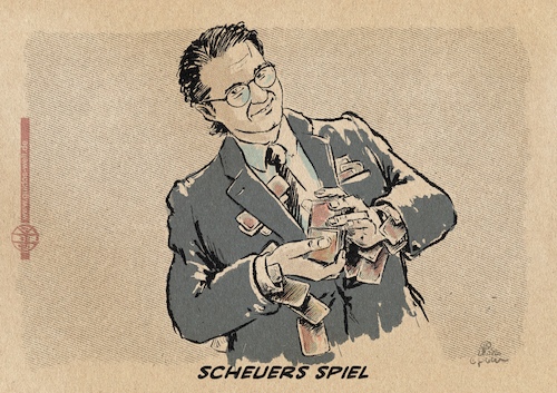 Cartoon: Scheuers Spiel (medium) by Guido Kuehn tagged andreas,scheuer,rechnungshof,finanzministerium,andreas,scheuer,rechnungshof,finanzministerium