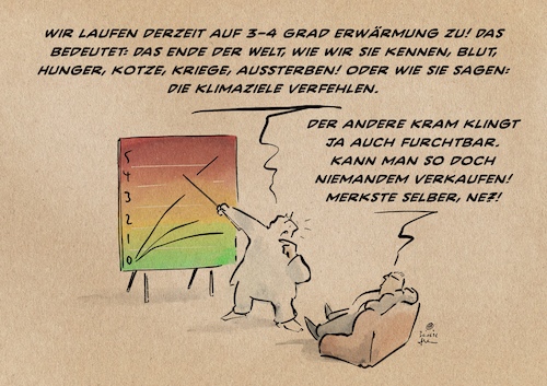 Cartoon: Schönsprech (medium) by Guido Kuehn tagged klimakatastrophe,klimakatastrophe
