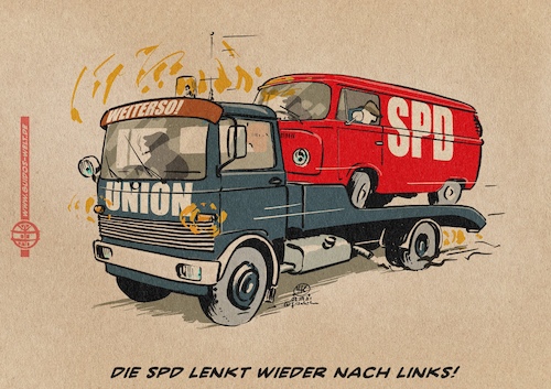 Cartoon: SPD steuert wieder nach links (medium) by Guido Kuehn tagged spd,bundestagswahl,2021,kanzler,links,grundsatzprogramm,scholz,spd,bundestagswahl,2021,kanzler,links,grundsatzprogramm,scholz