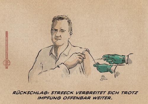 Cartoon: Streeckschaden (medium) by Guido Kuehn tagged corona,covid,streeck,impfung,corona,covid,streeck,impfung