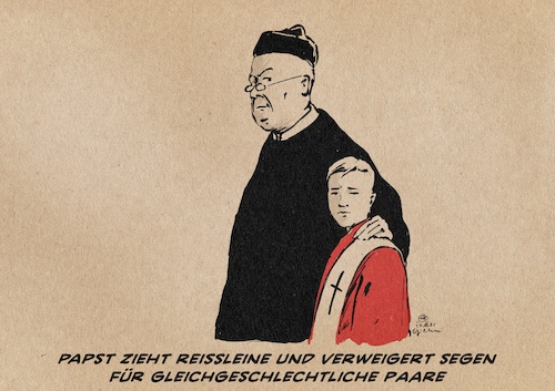 Cartoon: Unsegen (medium) by Guido Kuehn tagged kirche,missbrauch,papst,homophobie,kirche,missbrauch,papst,homophobie