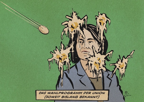 Cartoon: Wahlprogramm der Union (medium) by Guido Kuehn tagged union,cdu,csu,baerbock,union,cdu,csu,baerbock