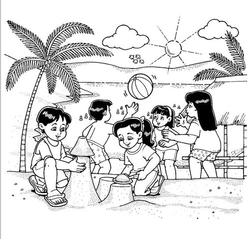 Cartoon: childrens in the beach (medium) by jayson arellano tagged bonding