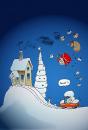 Cartoon: Christmas Bonk (small) by gnurf tagged xmas,christmas,santa,claus,winter,snow,car,hill