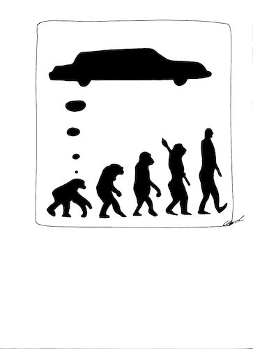 Cartoon: - (medium) by CarolGillert tagged evolution,luxus,zukunft