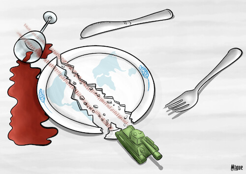 Cartoon: Food crisis and war (medium) by miguelmorales tagged war,food,crisis,ukraine,russia,conflict,war,food,crisis,ukraine,russia,conflict