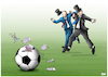 Cartoon: Football profits (small) by miguelmorales tagged football,profits,wages,rich,money,fifa,qatar2022