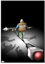 Cartoon: Humanitarian journalism (small) by miguelmorales tagged humanitarian,journalist,journalism,risks,threaten,news,reporter,crisis,war,crimes,refugees