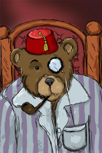 Cartoon: Fez Bear (medium) by evanrapp tagged teddy,bear,hat,pipe,fez