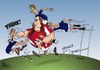 Cartoon: six Nations - week five (small) by campbell tagged rugby,sport,france,wales