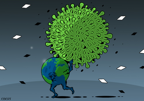 Cartoon: Carry that weight... (medium) by Enrico Bertuccioli tagged covid19,coronavirus,viral,pandemic,flu,influence,world,global,society,helath,human,beings,people,safety,protection,prevention,disease,lockdown,behaviour,welfare,threat,policy,government,contagion,crisis