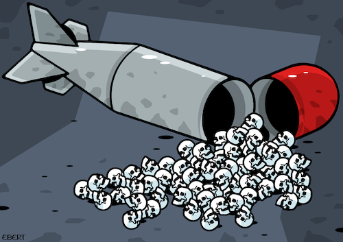 Cartoon: Cluster bombs (medium) by Enrico Bertuccioli tagged bombing,clusterbombs,bombs,clustermunitions,deadlyweapons,casualties,war,victims,weapons,weaponofmassdestruction,military,militaryindustry,money,business,armsbusiness,destruction,devastation,politicalcartoon,editorialcartoon,humanrights,humanbeings,environment,conflicts,bombing,clusterbombs,bombs,clustermunitions,deadlyweapons,casualties,war,victims,weapons,weaponofmassdestruction,military,militaryindustry,money,business,armsbusiness,destruction,devastation,politicalcartoon,editorialcartoon,humanrights,humanbeings,environment,conflicts