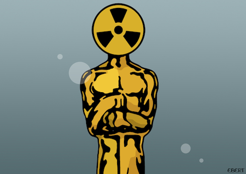 Cartoon: The atomic oscar (medium) by Enrico Bertuccioli tagged oppenheimer,robertoppenheimer,christophernolan,oscar,oscar2024,atomic,movie,atomicwar,atomicbomb,nuclear,nuclearbomb,destruction,devastation,academyawards,hollywood,money,business,cinema,political,politicalcartoon,editorialcartoon,oppenheimer,robertoppenheimer,christophernolan,oscar,oscar2024,atomic,movie,atomicwar,atomicbomb,nuclear,nuclearbomb,destruction,devastation,academyawards,hollywood,money,business,cinema,political,politicalcartoon,editorialcartoon