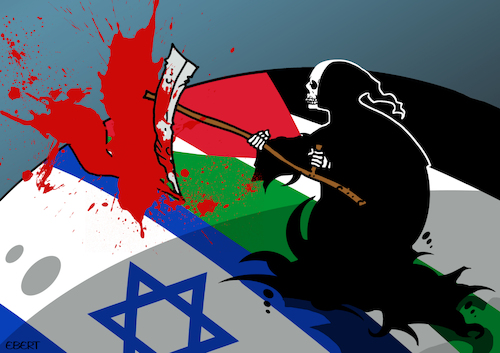 Cartoon: Two state solution (medium) by Enrico Bertuccioli tagged israel,palestine,gaza,gazastripmiddleeast,hamasisraelwar,israelpalestinecrisis,politicalcartoon,editorialcartoon,terrorismpeace,war,muslims,jews,antisemitism,islamophobia,israel,palestine,gaza,gazastripmiddleeast,hamasisraelwar,israelpalestinecrisis,politicalcartoon,editorialcartoon,terrorismpeace,war,muslims,jews,antisemitism,islamophobia