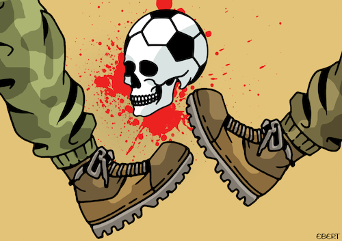 Cartoon: War cup (medium) by Enrico Bertuccioli tagged war,worldwar,football,sports,game,bloodygame,military,army,deadlygame,political,politicalcartoon,politicalcartoons,editorialcartoon,editorialcartoons,war,worldwar,football,sports,game,bloodygame,military,army,deadlygame,political,politicalcartoon,politicalcartoons,editorialcartoon,editorialcartoons