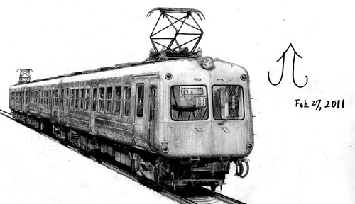 Cartoon: Japanese old train (medium) by Teruo Arima tagged railway,railroad,rolling,stock,train