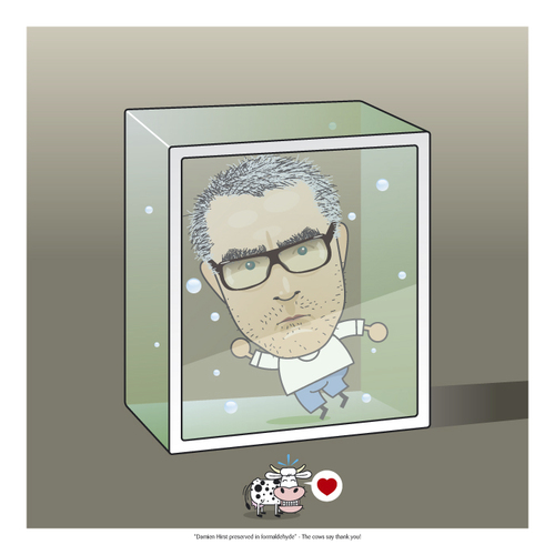 Cartoon: Damien Hirst in formaldehyde (medium) by Giuseppe Scapigliati tagged strip