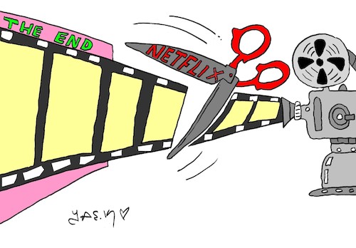 Cartoon: and cinema is dead (medium) by yasar kemal turan tagged and,cinema,is,dead