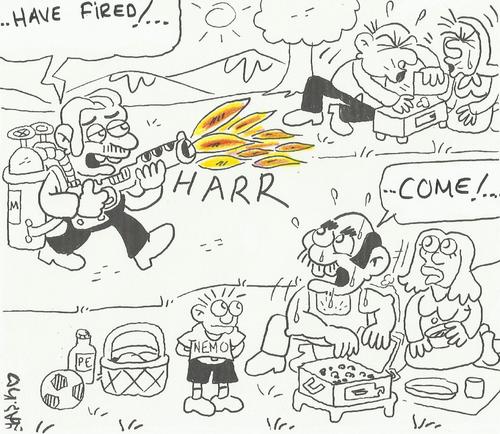 Cartoon: barbecue (medium) by yasar kemal turan tagged barbecue