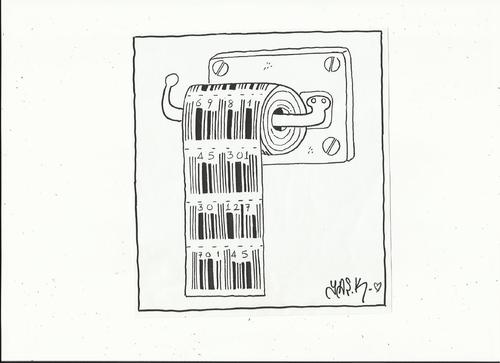 Cartoon: barcode WC (medium) by yasar kemal turan tagged code,bar,wc,barcode
