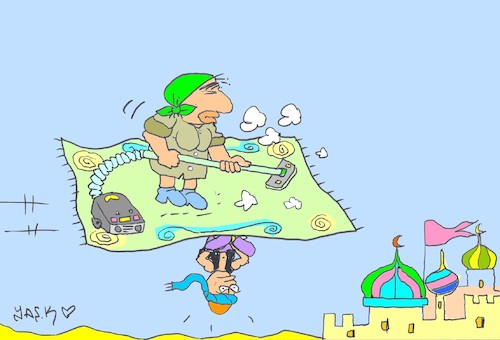 Cartoon: cleaning time (medium) by yasar kemal turan tagged cleaning,time