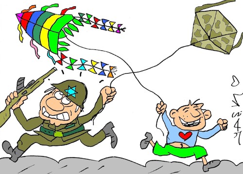 Cartoon: colorful flight to freedom (medium) by yasar kemal turan tagged colorful,flight,to,freedom