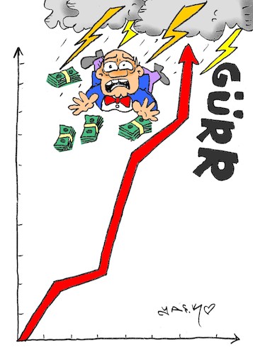 Cartoon: descent from the summit (medium) by yasar kemal turan tagged descent,from,the,summit