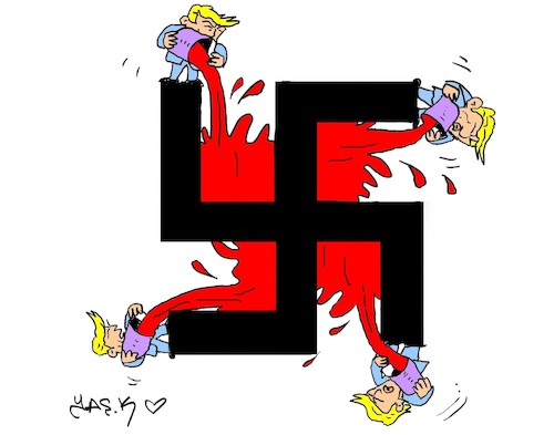 Cartoon: Down with fascism (medium) by yasar kemal turan tagged down,with,fascism