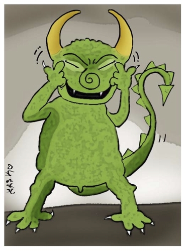 Cartoon: earthquake devil (medium) by yasar kemal turan tagged japan,devil,earthquake