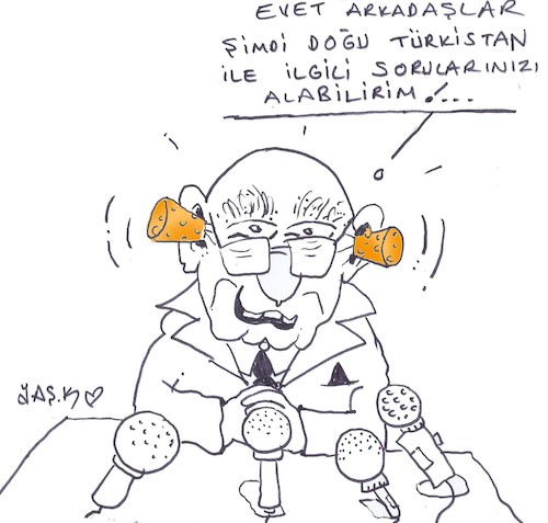 Cartoon: East Turkestan (medium) by yasar kemal turan tagged east,turkestan